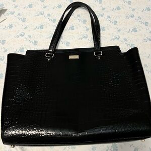 Kate Spade - Bristol adrive Croc Elissa tote black embossed leather in EUC